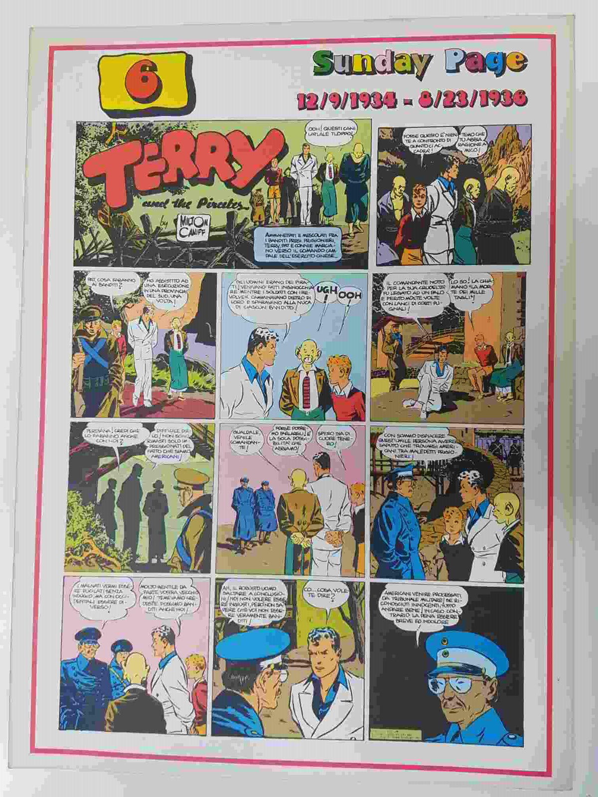 Comic serie Terry and the Pirates: vol. 36, 1977 by Milton Caniff. 6, Sunday Page 12/9/1934 al 8/23/1936. Idioma: italiano