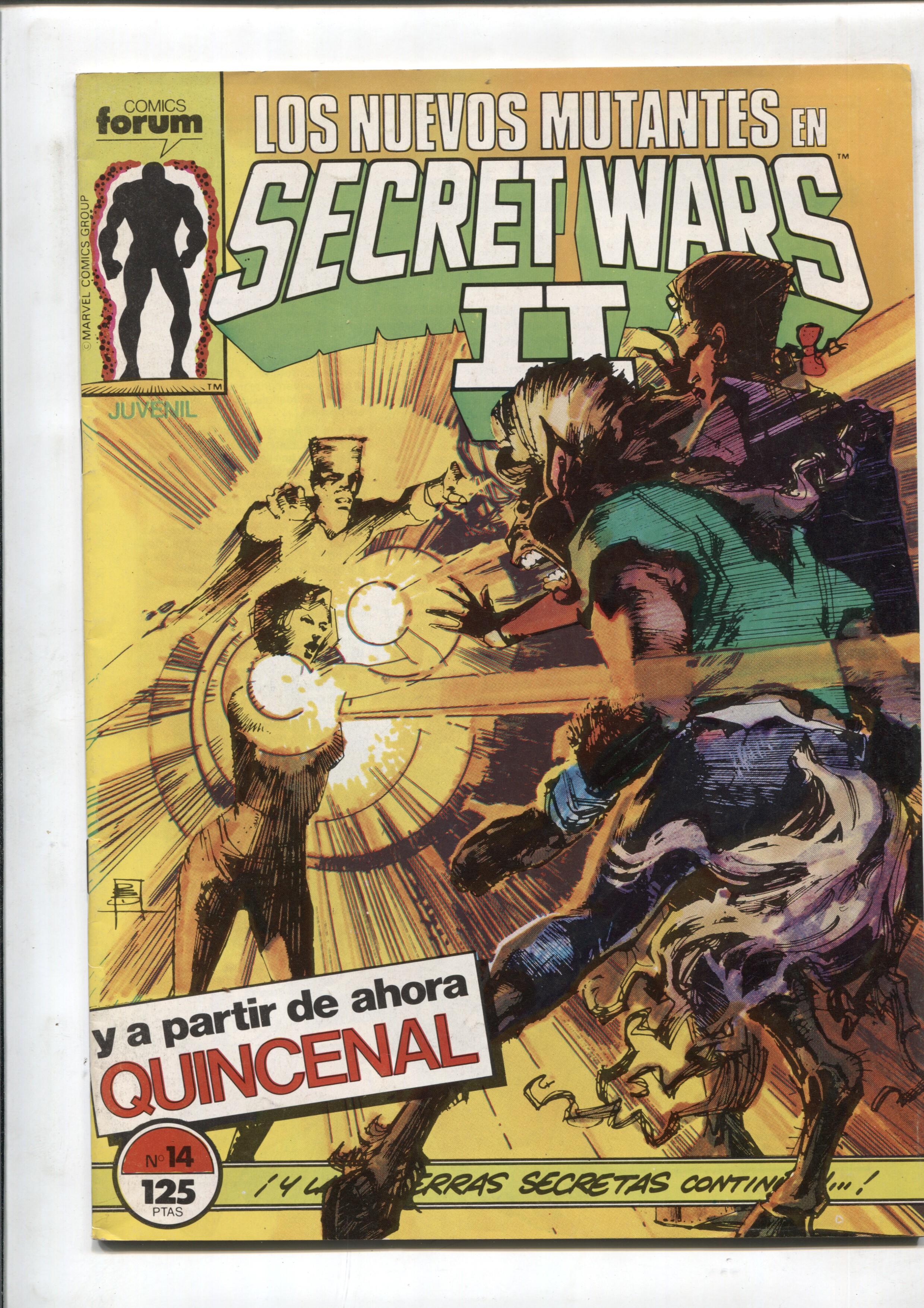 Secret Wars II numero 14:  Los nuevos mutantes (numerado 1 en interior)
