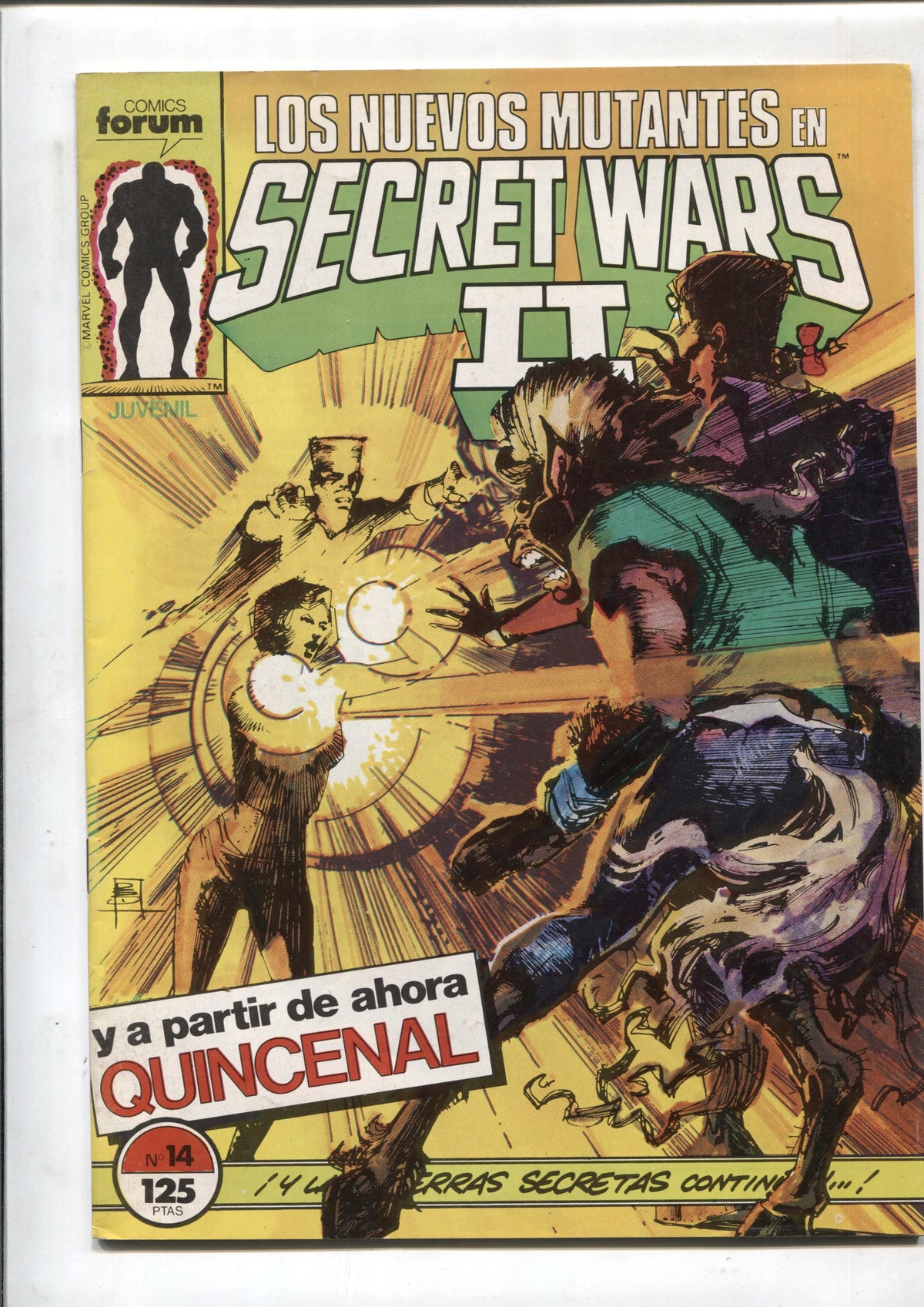 Secret Wars II numero 14:  Los nuevos mutantes (numerado 1 en interior)