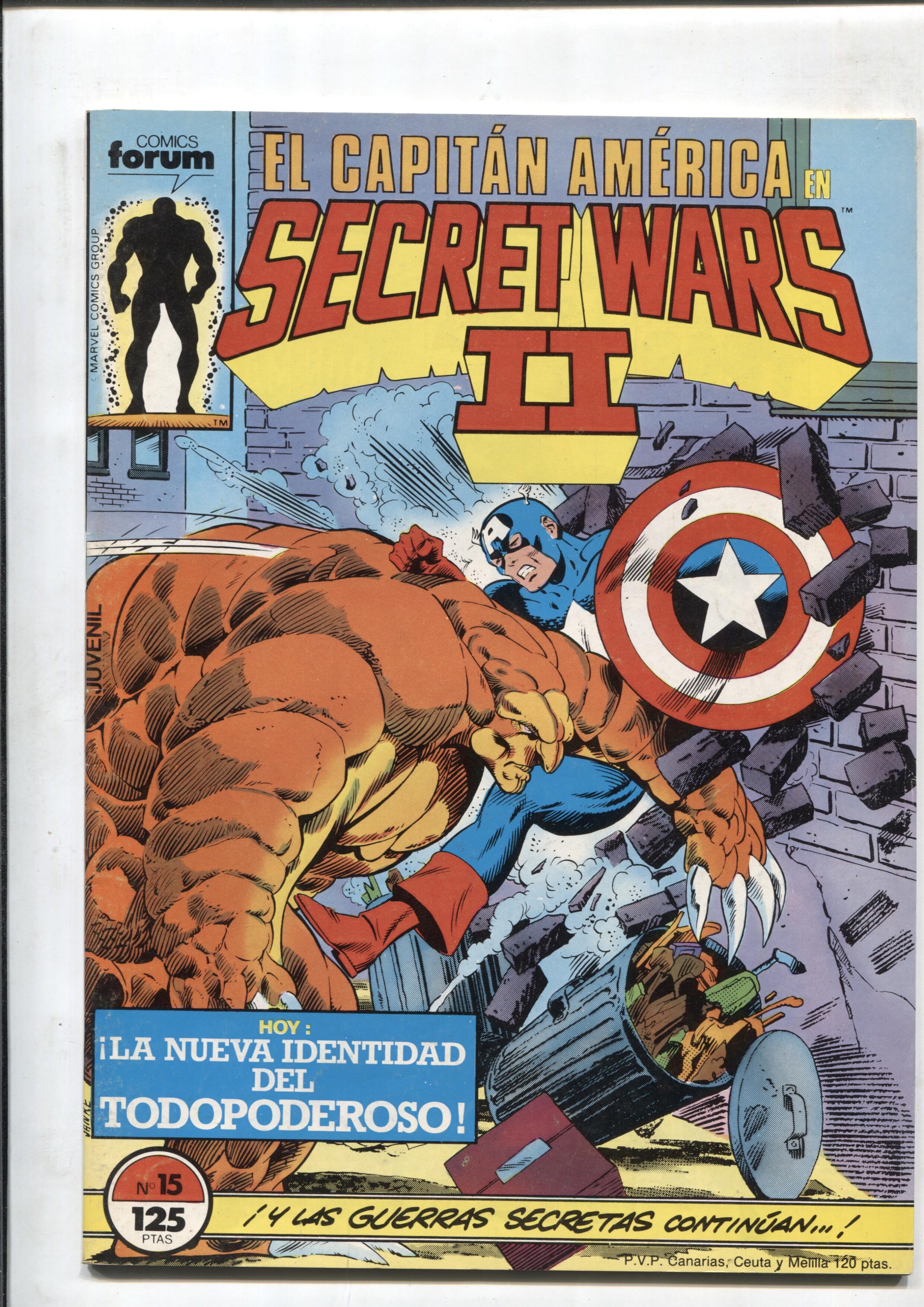 Secret Wars II numero 15: El Capitan America (numerado 1 en interior)