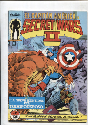Secret Wars II numero 15: El Capitan America (numerado 1 en interior)