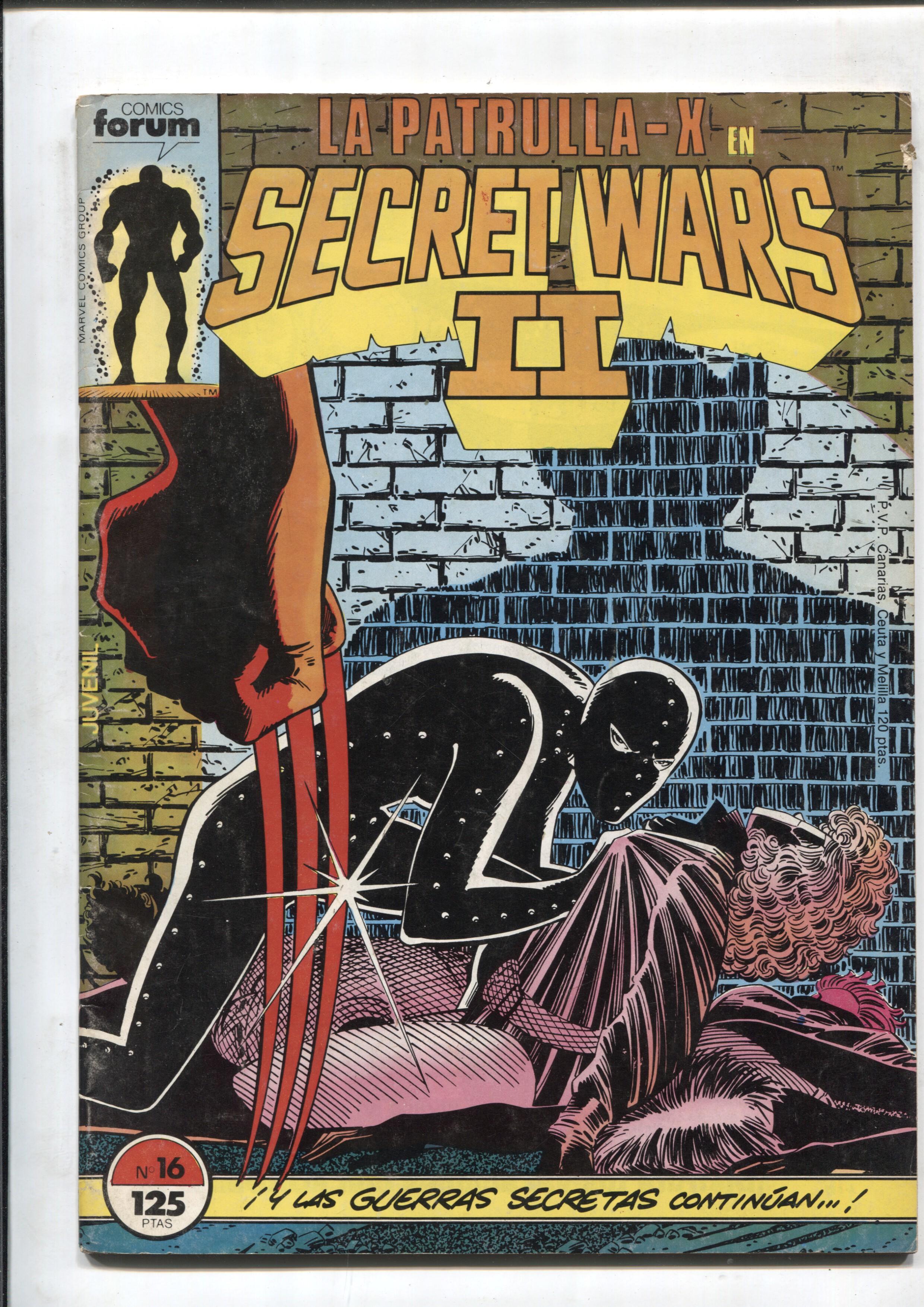 Secret Wars II numero 16: La Patrulla X (numerado 1 en interior)