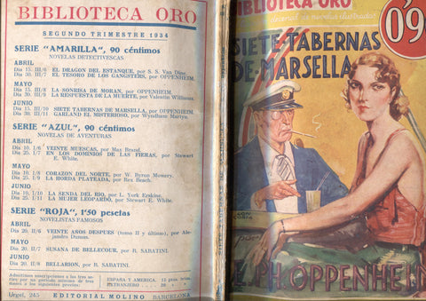 Biblioteca oro amarilla de 0,90 cts numero III/10: Siete tabernas de Marsella