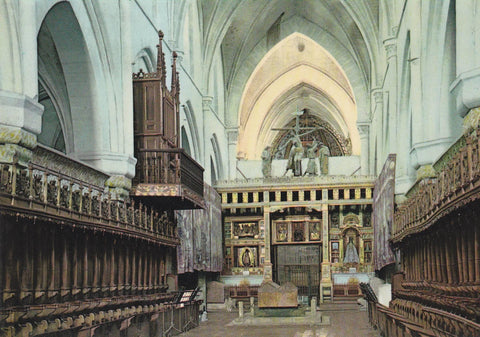POSTAL B6565: BURGOS: MONASTERIO DE LAS HUELGAS REALES. NAVA CENTRAL Y CORO