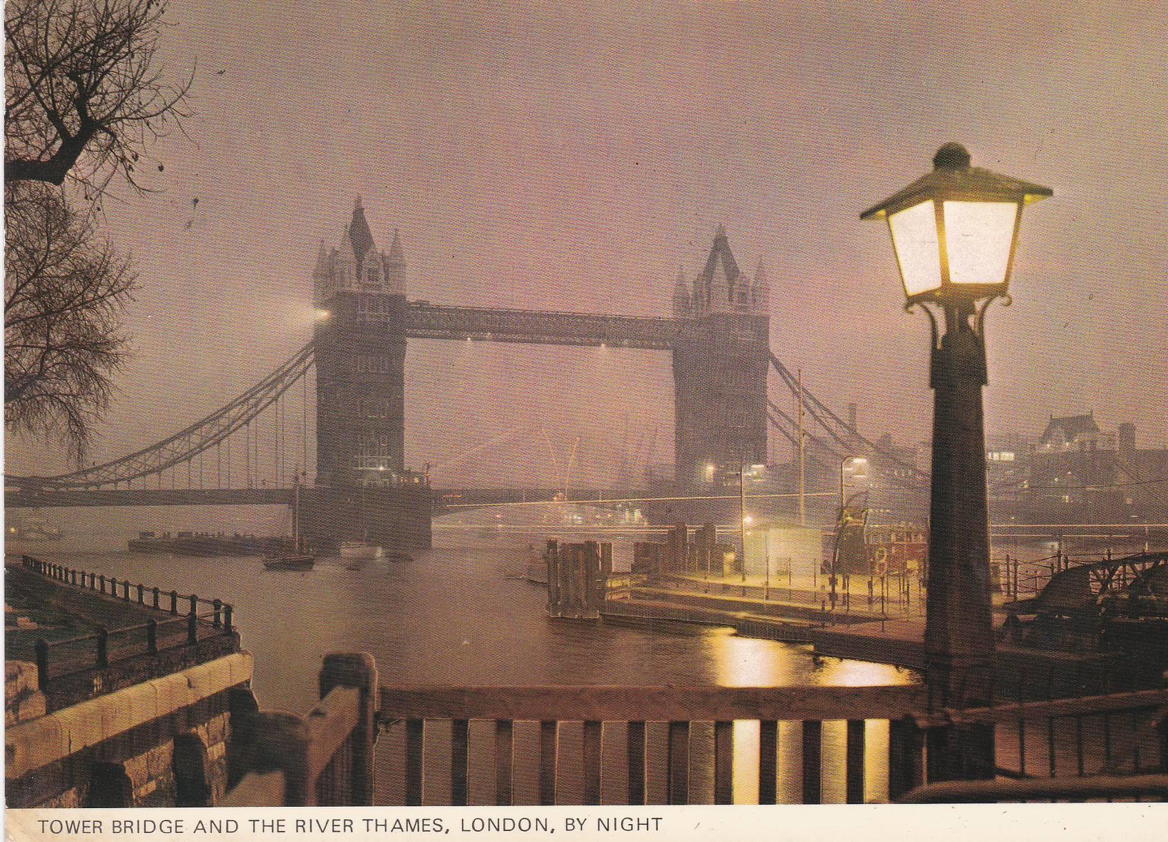 POSTAL B6763: LONDRES: VISTA NOCTURNA TOWER BRIDGE