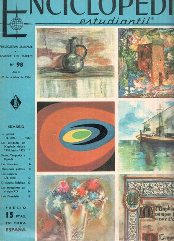 Enciclopedia Estudiantil numero 098 (1964): Luis Pirandello, Los transportes en el siglo XIX