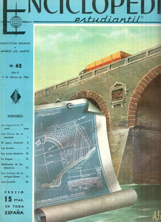 Enciclopedia Estudiantil numero 062 (1964): Jose Zorilla, El Japon, Las termas de la antigua roma