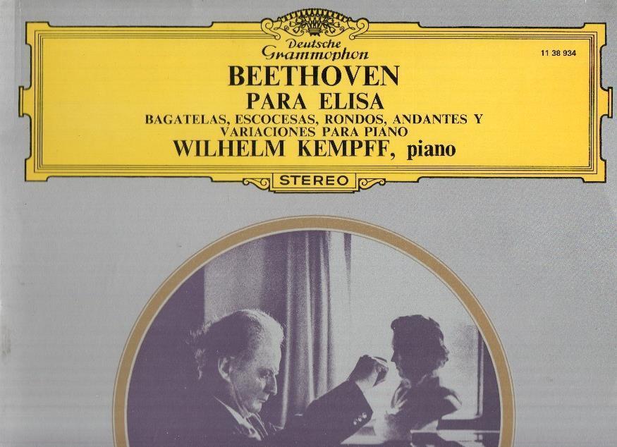 Disco/Vinilo-LP: Deutsche Grammophon: BEETHOVEN - PARA ELISA / Wilhelm Kempff