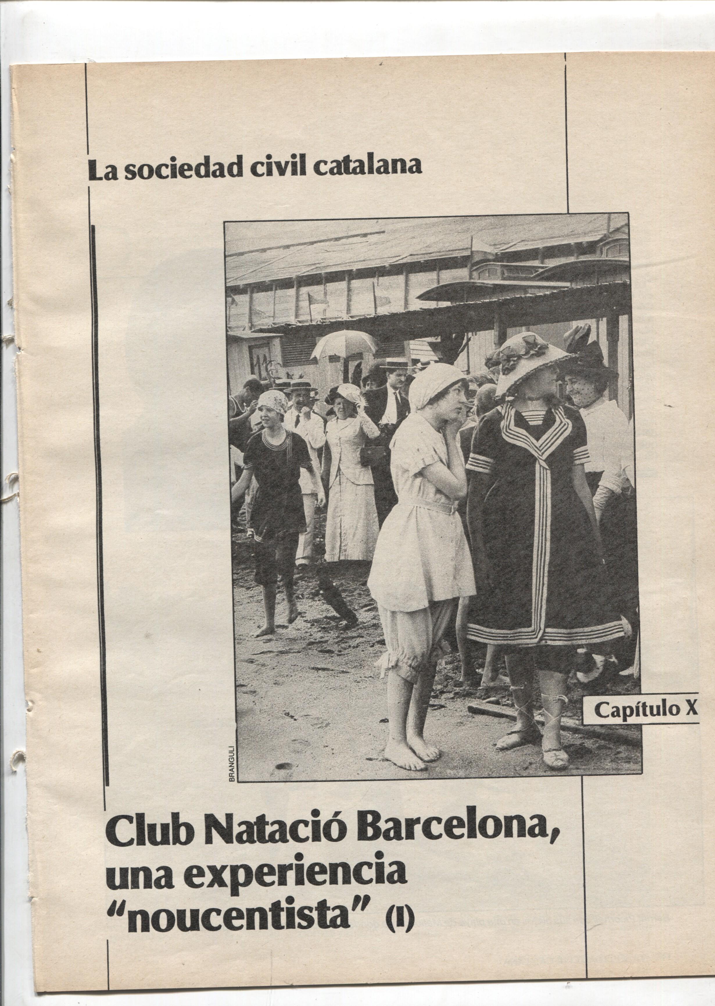 La Vanguardia: La sociedad civil catalana fasciculo 10: Club Natacio Barcelona, una experiencia noucentista (I)
