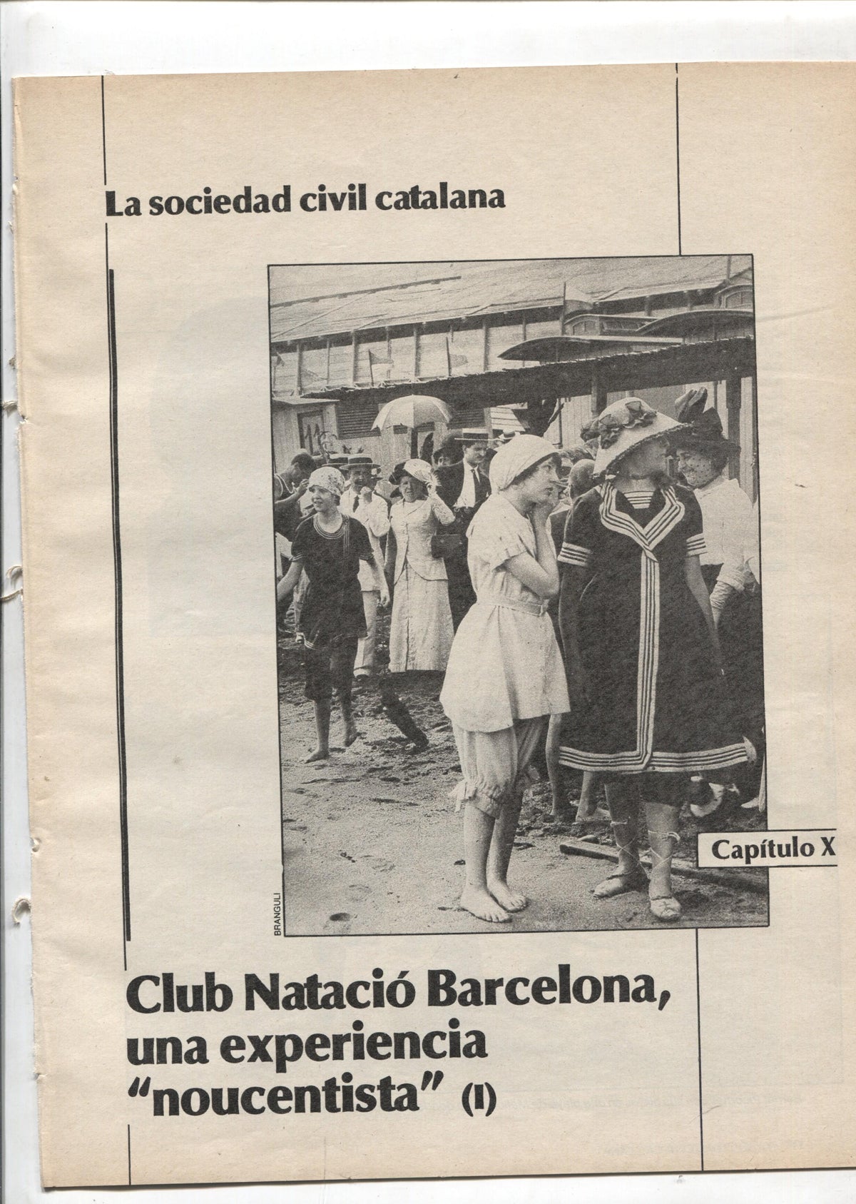 La Vanguardia: La sociedad civil catalana fasciculo 10: Club Natacio Barcelona, una experiencia noucentista (I)