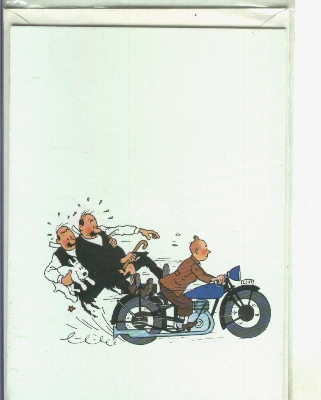 Postal 000285: Tintin: En moto