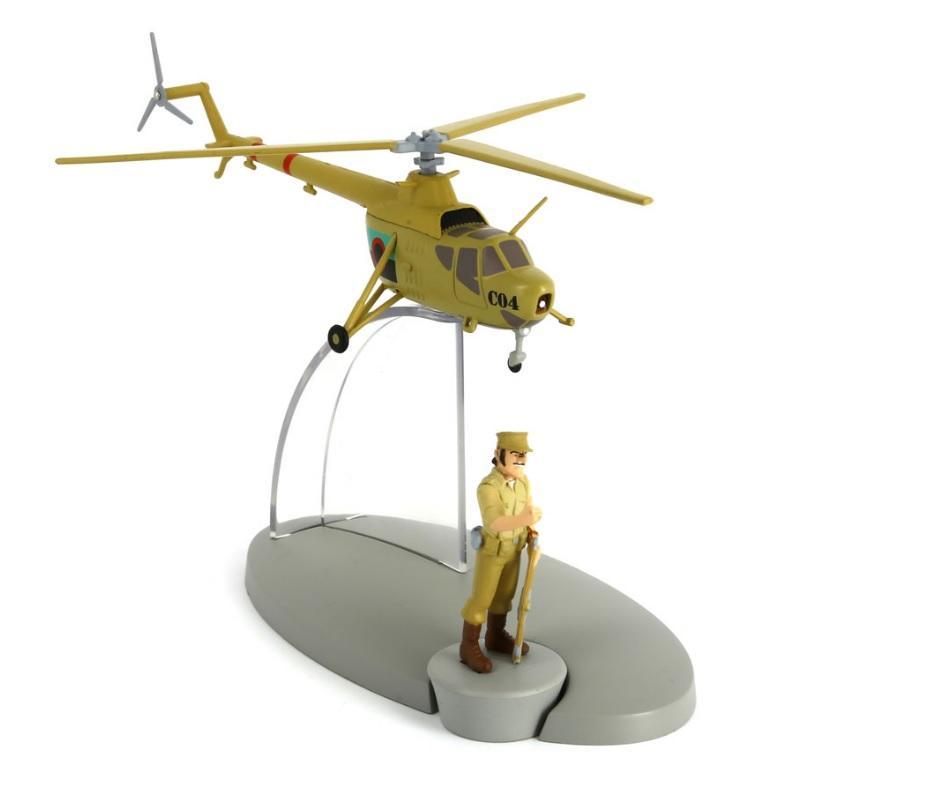 Helicoptero Tintin con figura General Alcazar:  HELICOPTERO MIL Mi-1 ARMEE del album Tintin y los picaros 2014 (ref. #29542)