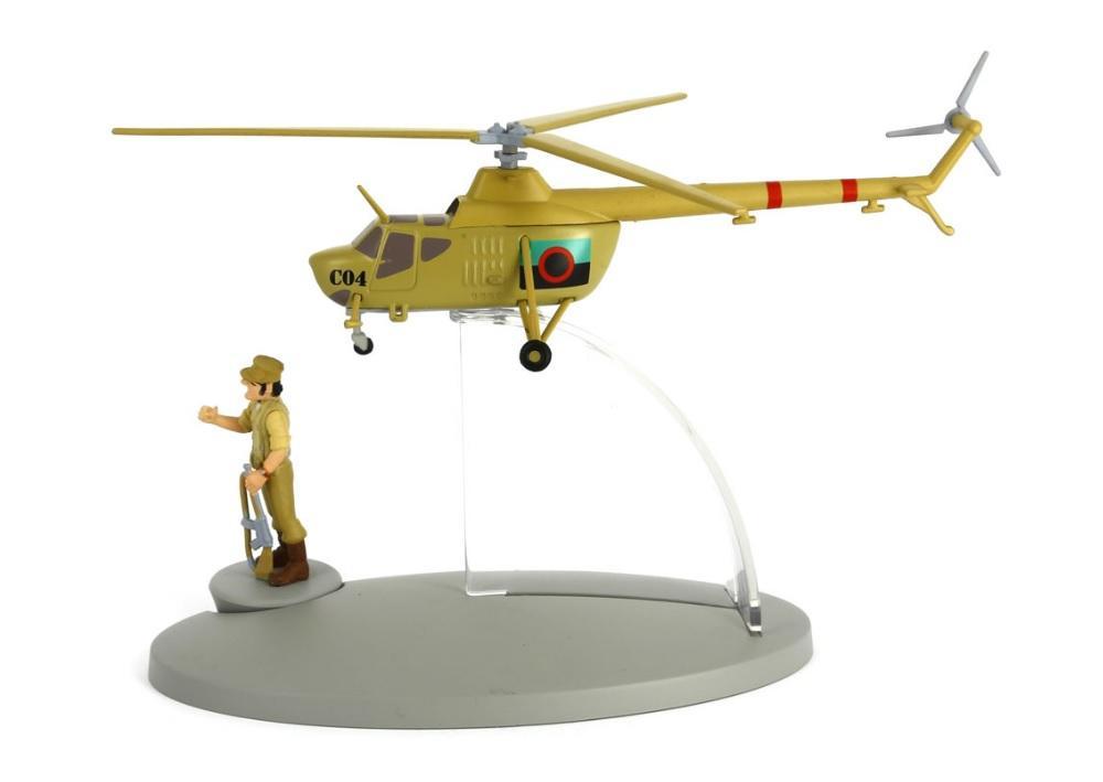 Helicoptero Tintin con figura General Alcazar:  HELICOPTERO MIL Mi-1 ARMEE del album Tintin y los picaros 2014 (ref. #29542)