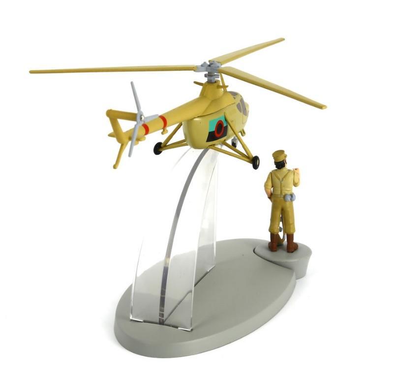 Helicoptero Tintin con figura General Alcazar:  HELICOPTERO MIL Mi-1 ARMEE del album Tintin y los picaros 2014 (ref. #29542)