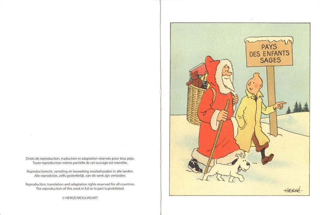 Postal de navidad Tintin: Pays des enfants sages 2011  (ref. #31305)