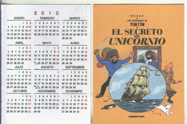 Calendario bolsillo 2010: Tintin: El secreto del unicornio