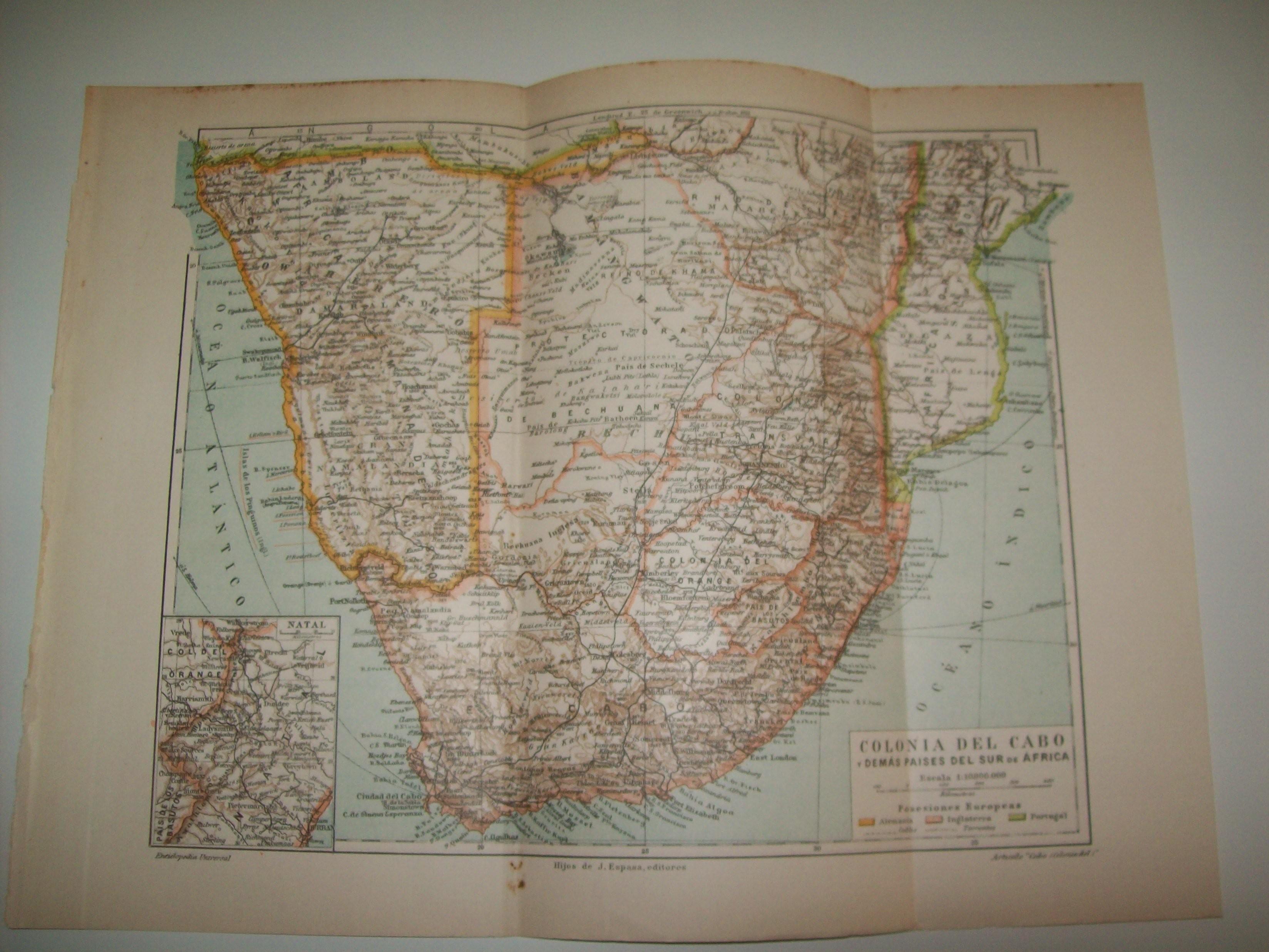 LAMINA De ESPASA 006: Colonia del Cabo y demas paises del sur de Africa