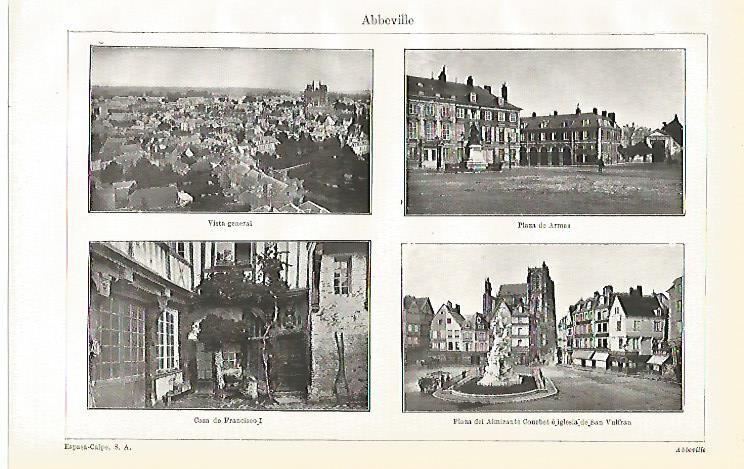 LAMINA De ESPASA 0036: Abbeville. Vistas