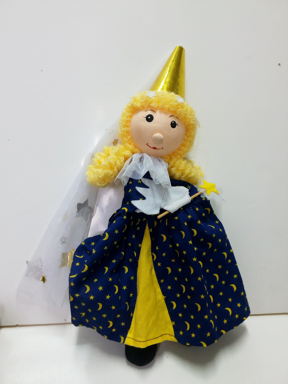 Titella / Titere de guante cabeza de goma : Figura princesa con gorro