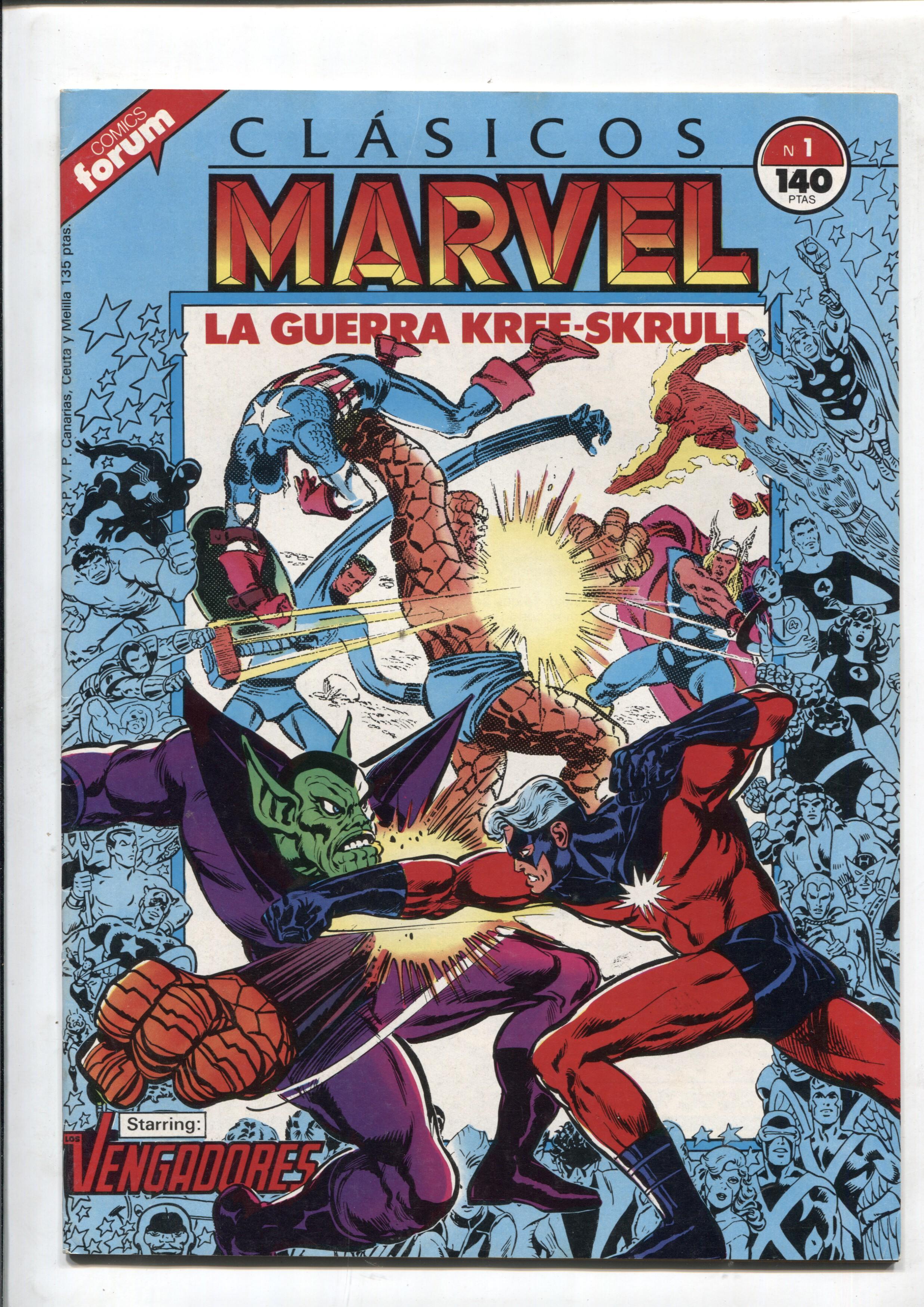 Clasicos Marvel numero 01: la guerra Kree-skrull (numerado 1 en trasera)