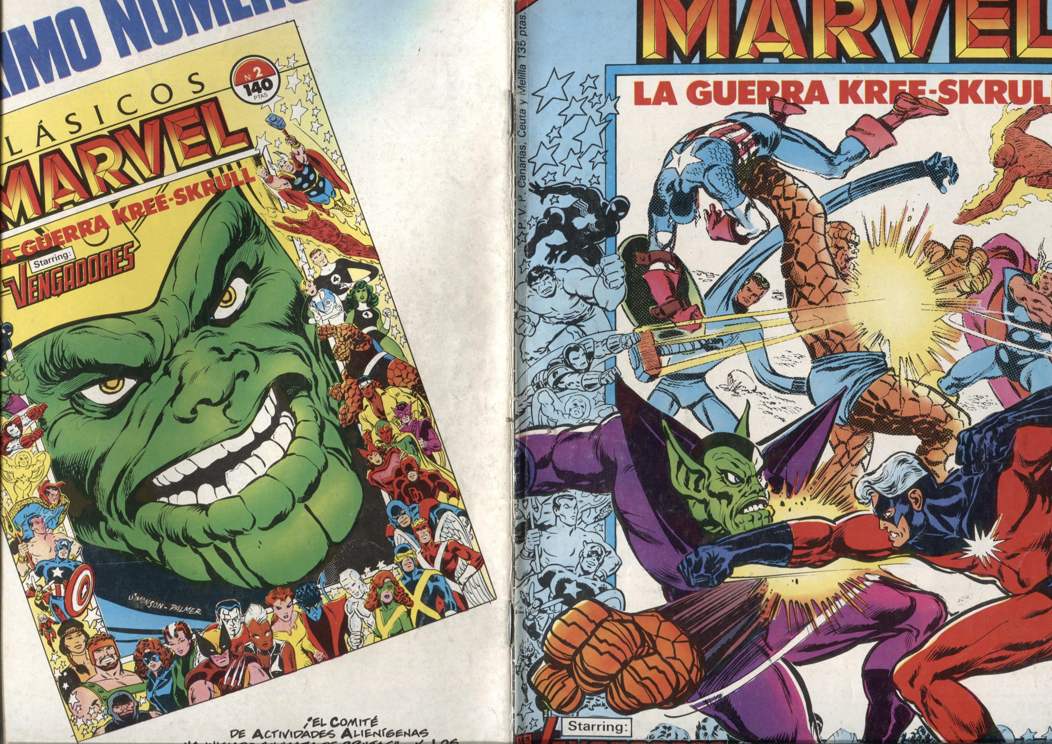 Clasicos Marvel numero 01: la guerra Kree-skrull (numerado 2 en trasera)