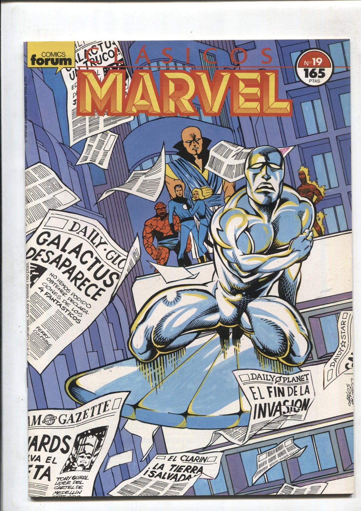 Clasicos Marvel numero 19: Estela Plateada / 4 Fantasticos (numerado 1 en trasera)