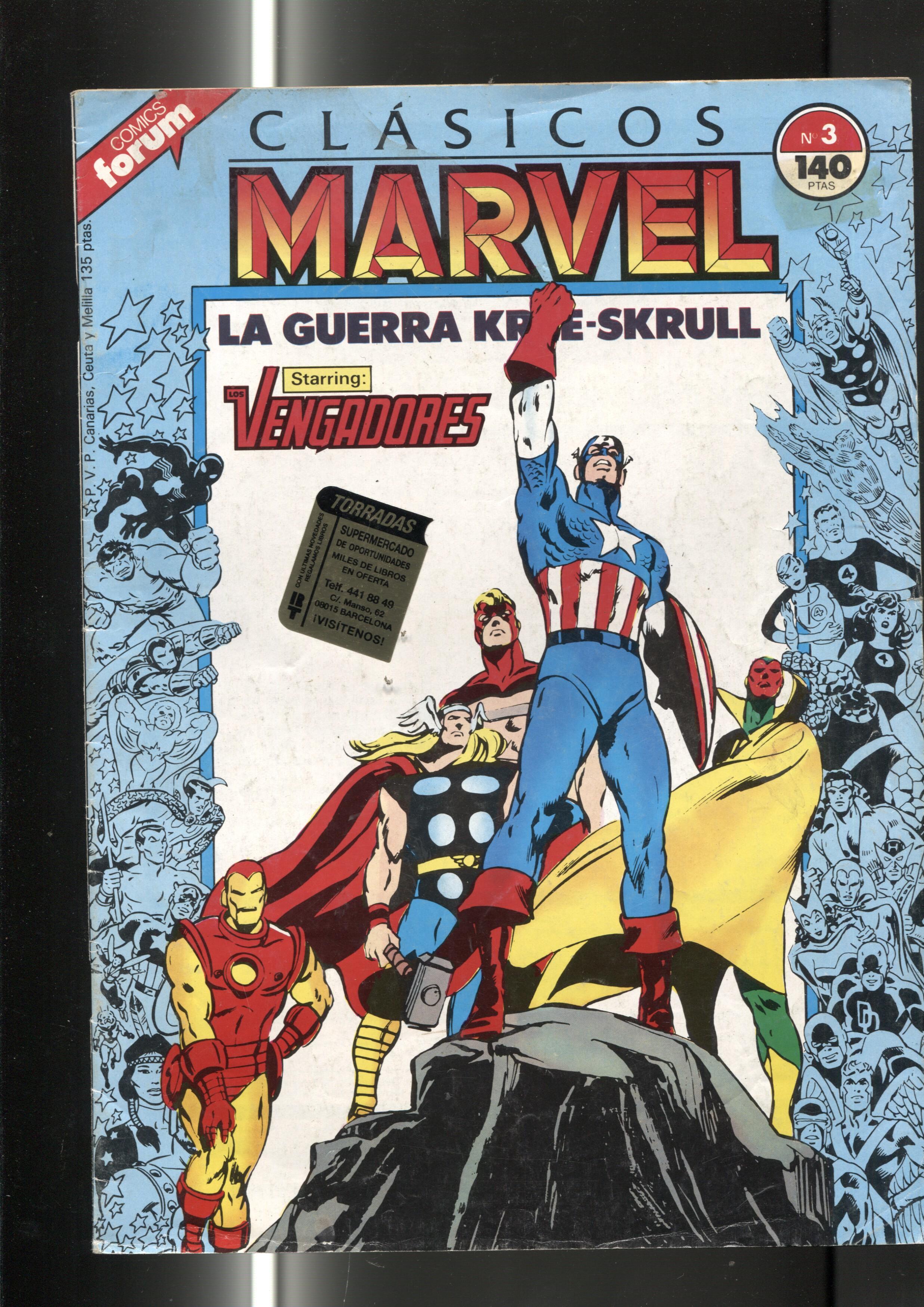 Clasicos Marvel numero 03: la guerra Kree-skrull (numerado 3 en trasera)