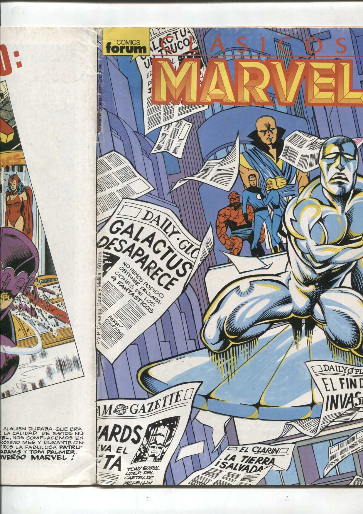 Clasicos Marvel numero 19: Estela Plateada / 4 Fantasticos (numerado 3 en trasera)