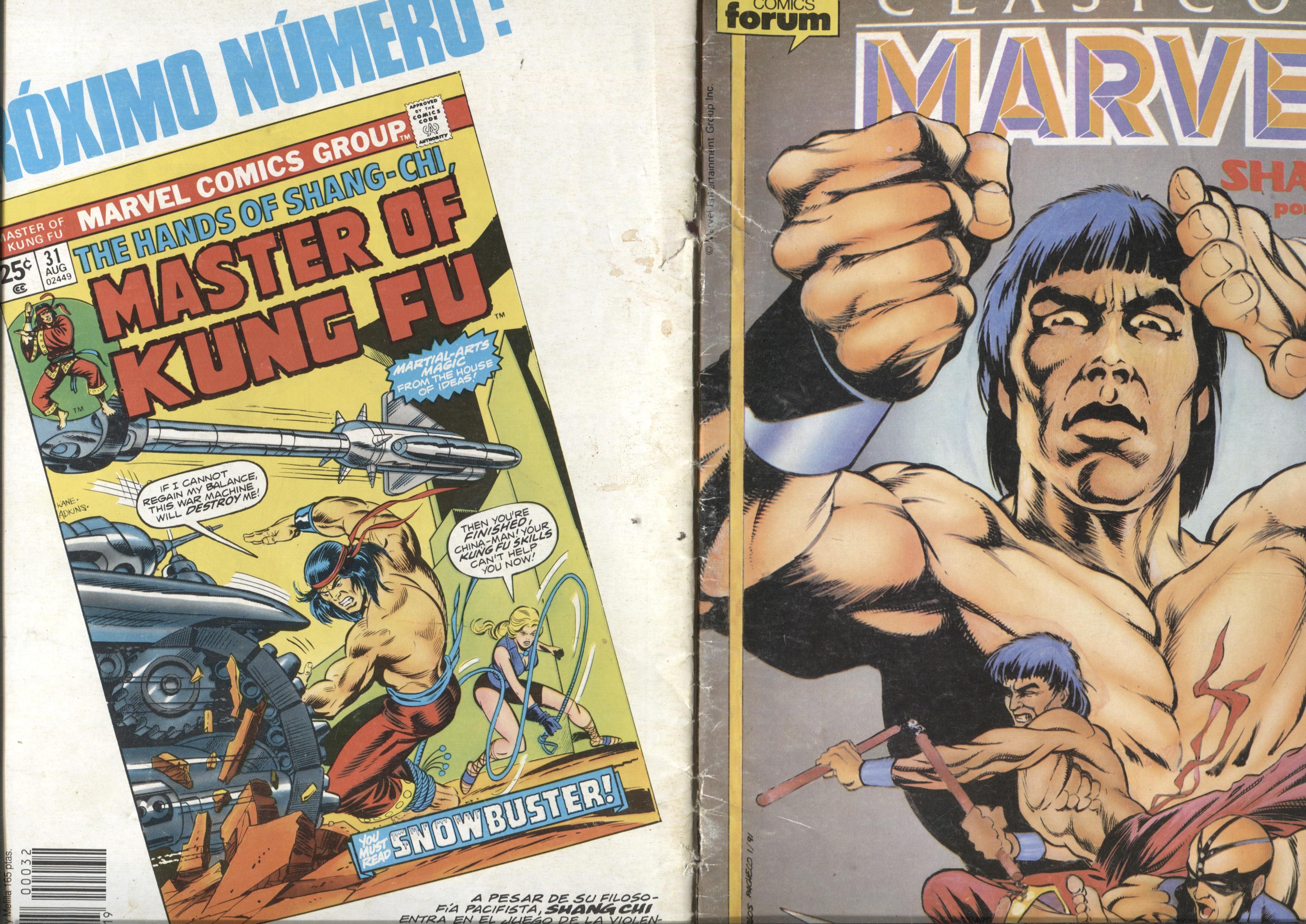 Clasicos Marvel numero 32: Master Of Kung Fu: Shang Chi (numerado 3 en trasera)