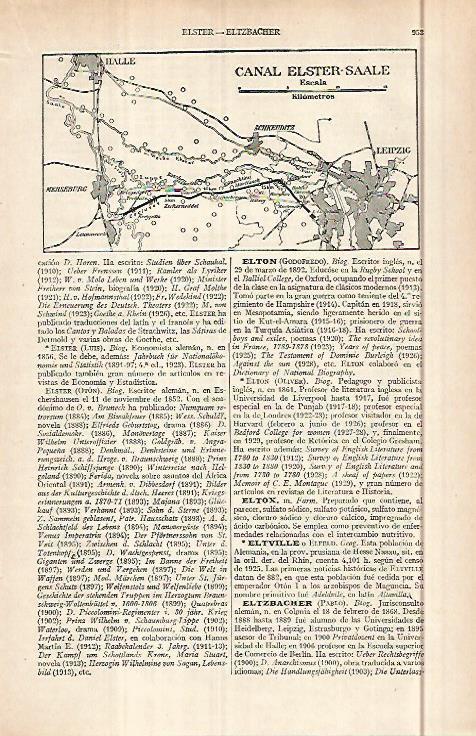 LAMINA ESPASA 29648: Mapa del Canal Elster-Saale