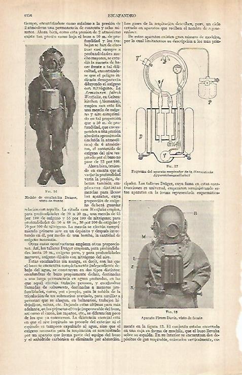 LAMINA ESPASA 29662: Modelo de escafandra Drager