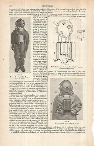 LAMINA ESPASA 29662: Modelo de escafandra Drager