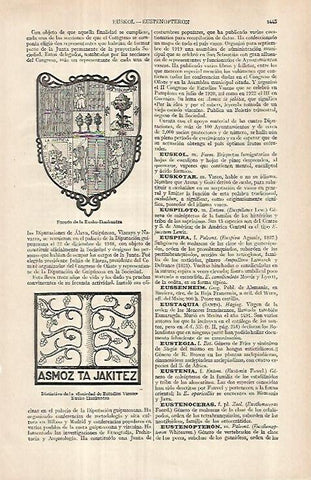 LAMINA ESPASA 29692: Escudo de la Eusko-Ikaskuntza