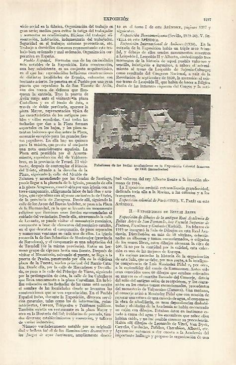 LAMINA ESPASA 29698: Pabellones de las Indias en la Exposicion Colonial Francesa de 1931