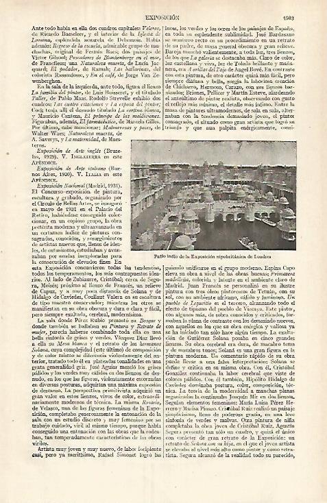 LAMINA ESPASA 29700: Patio indio de la Exposicion nipobritanica de Londres