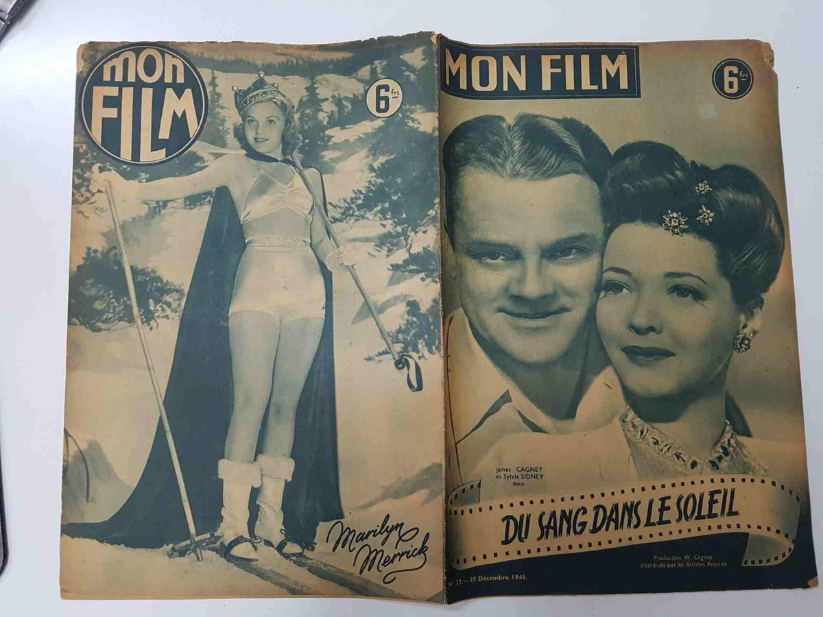 Revista: Mon Film num 022, decembre 1946 - Du sang Dans le Soleil. Portada: James Cagney et Sylvia Sidney 