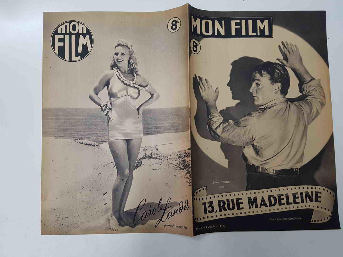Revista: Mon Film num 063, Octobre 1947 - 13, Rue Madeleine. Portada: James Cagney 
