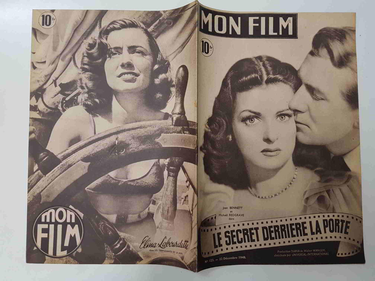 Revista: Mon Film num 122, Decembre 1948 - Le secret derriere la porte. Portada: Joan Bennet et Michael Redgrave 