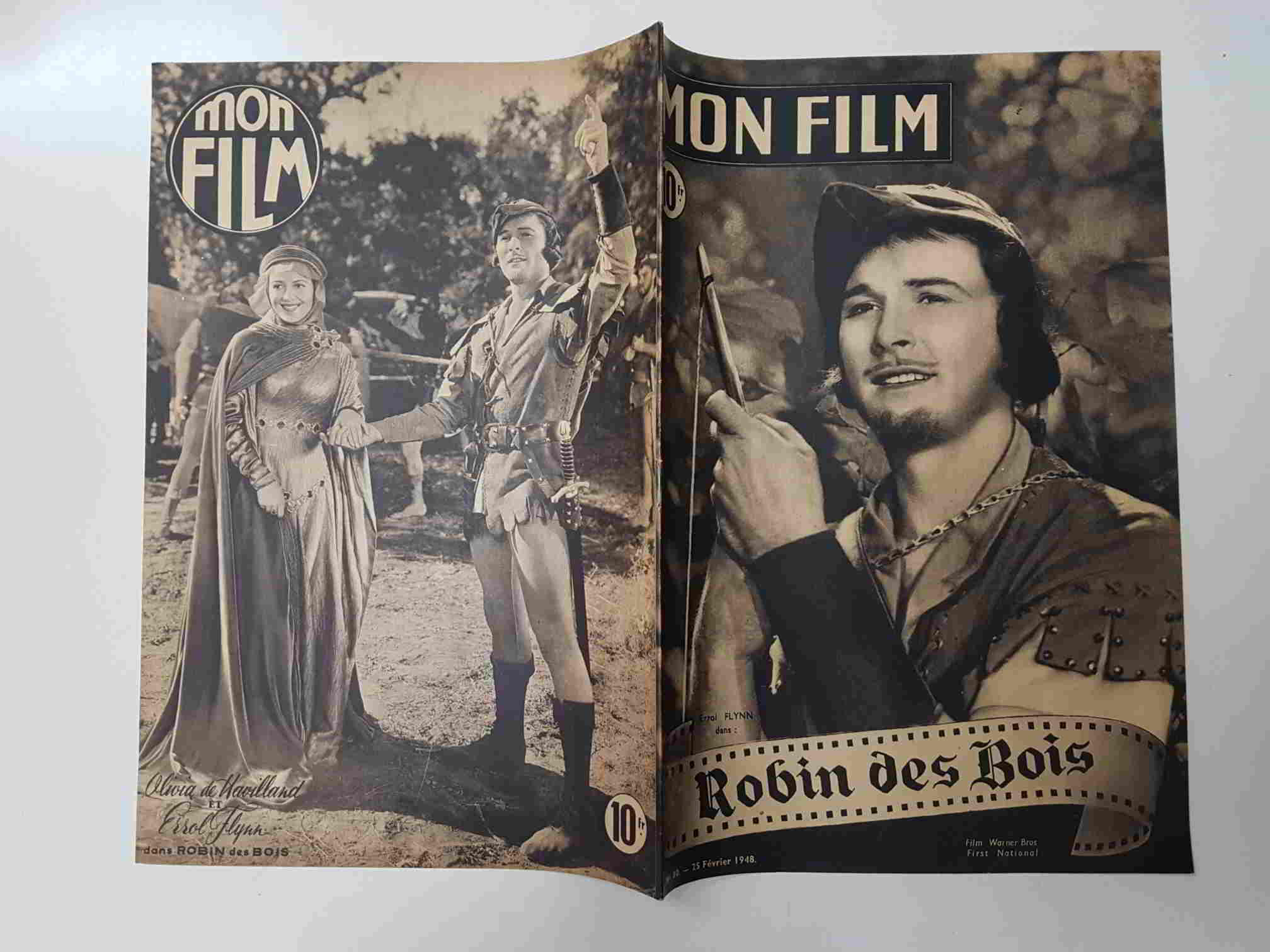 Revista: Mon Film num 080, Fevrier 1948 - Robin des Bois. Portada: Error Flynn