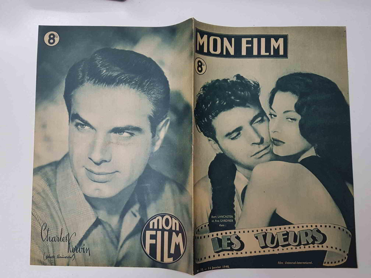 Revista: Mon Film num 075, Janvier 1948 - Les Tueurs. Portada: Burt Lancaster et Eva Gardner