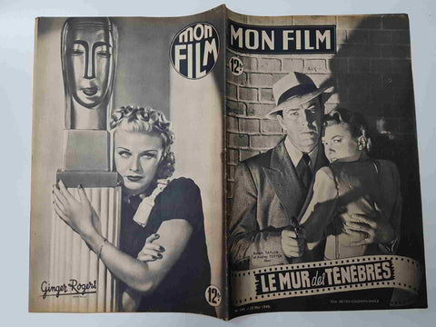 Revista: Mon Film num 144, Mai 1949 - Le mur des tenebres. Portada: Robert Taylor et Audrey Totter