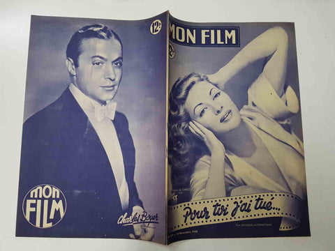 Revista: Mon Film num 169, novembre 1949 - Pour toi jai tue. Portada: Yvonne de Carlo