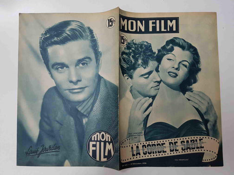 Revista: Mon Film num 227, decembre 1950 - La corde de sable. Portada: Burt Lancaster et Corinne Calvet