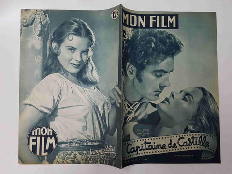 Revista: Mon Film num 163, octobre 1949 - Capitaine de Castille. Portada: Tyrone Poweret Jeanne Peters
