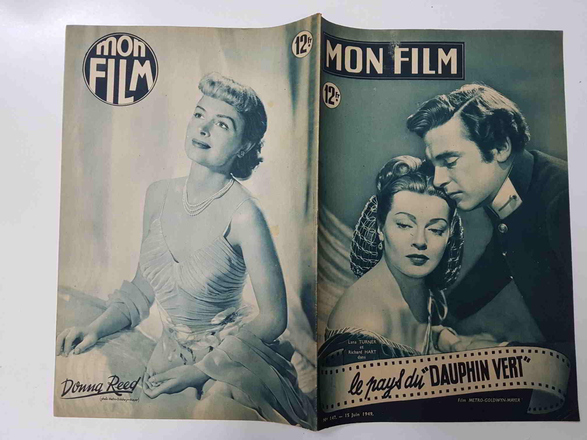 Revista: Mon Film num 147, juin 1949 - Le pays du dauphin vert. Portada: Lana Turner et Richard Hart