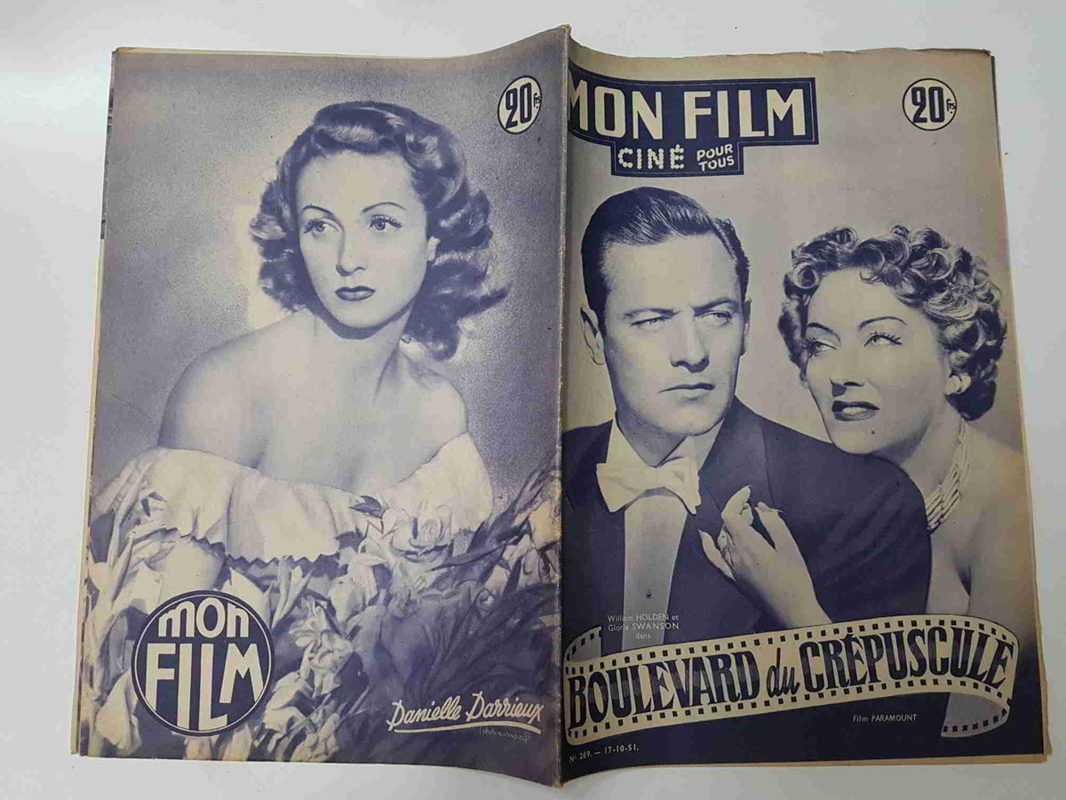 Revista: Mon Film num 269, octubre 1951 - Boulevar du crepuscule. Portada: William Holden et GLoria Swanson