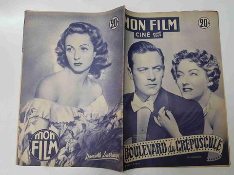 Revista: Mon Film num 269, octubre 1951 - Boulevar du crepuscule. Portada: William Holden et GLoria Swanson
