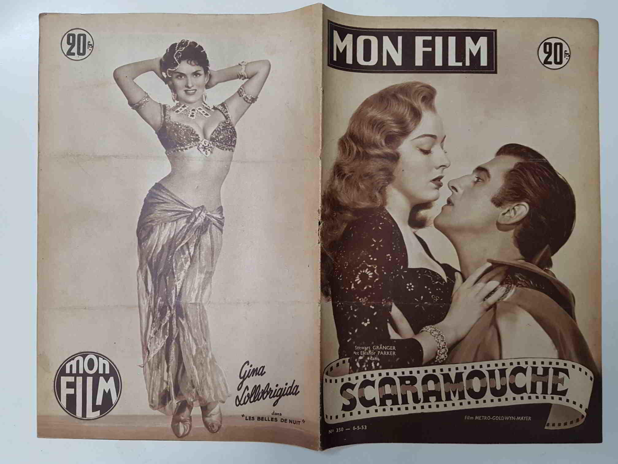 Revista: Mon Film num 350, 06/05/53 - Scaramouche. Portada: Stewart Granger et Eleanor Parker