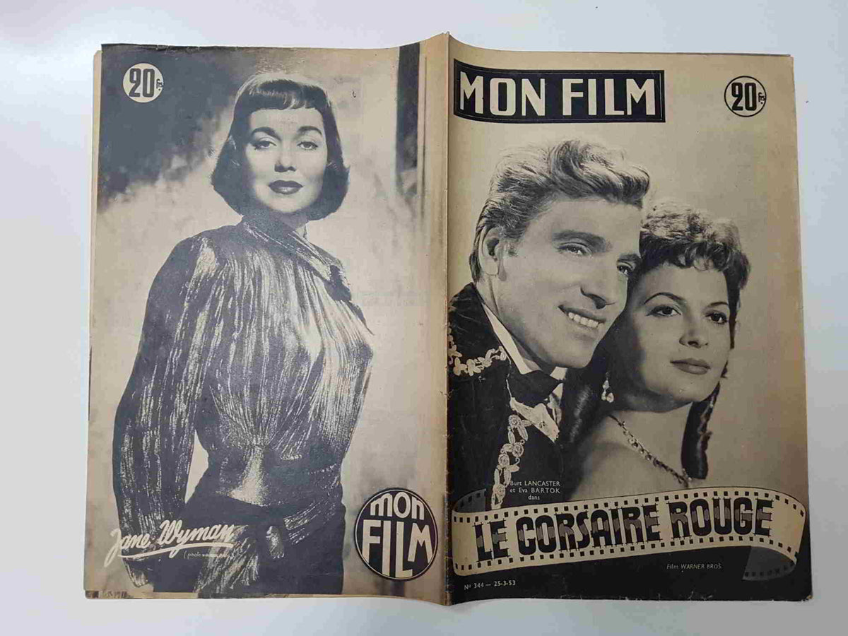 Revista: Mon Film num 344, 25/03/53 - Le corsaire rouge. Portada: Burt Lancaster et Eva Bartok