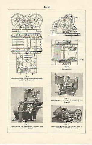 LAMINA ESPASA 1338: Modelos de torno electrico